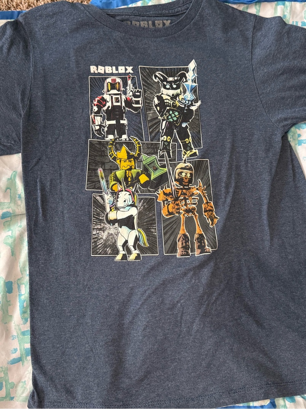 Roblox Boys' Short Sleeve Graphic Tee - Navy Blue